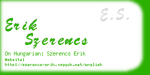 erik szerencs business card